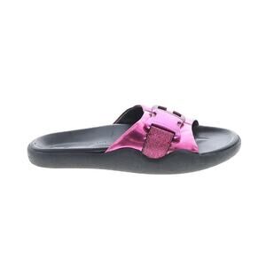 AUTHENTIC Christopher Kane Pink-Purple Leather Slide Flats Sandals Sz EU 37 EUC